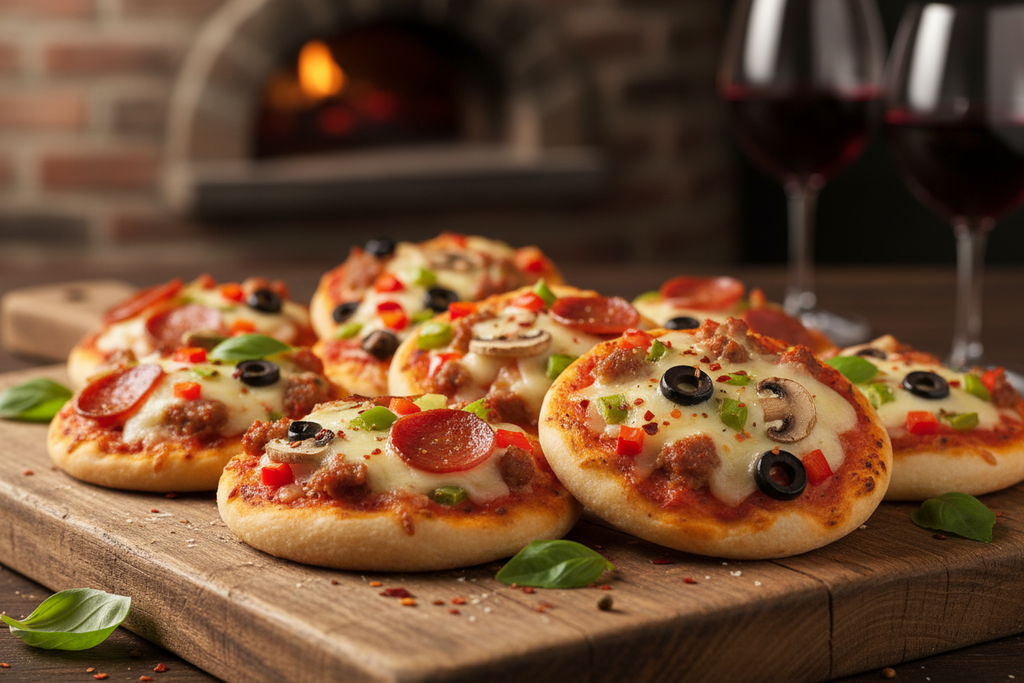 Homemade mini pizzas