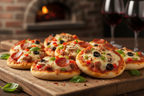 Homemade mini pizzas